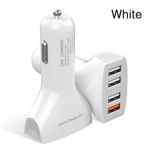 YKZ Car Charger Quick Charge QC 3.0 Car-Charger 4 Ports Fast Car phone Charger Phone Car USB Charger for Samsung Xiaomi iPhone