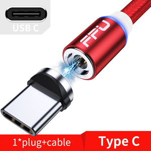 FPU 3m Magnetic Micro USB Cable For iPhone Samsung Android Mobile Phone Fast Charging USB Type C Cable Magnet Charger Wire Cord